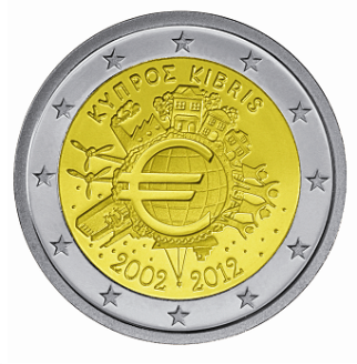 2 euro 2012 Cyprus cc.UNC euro mena