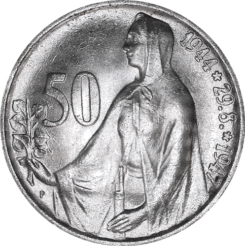 50 Korún 1947 Československo, 3. výročie SNP