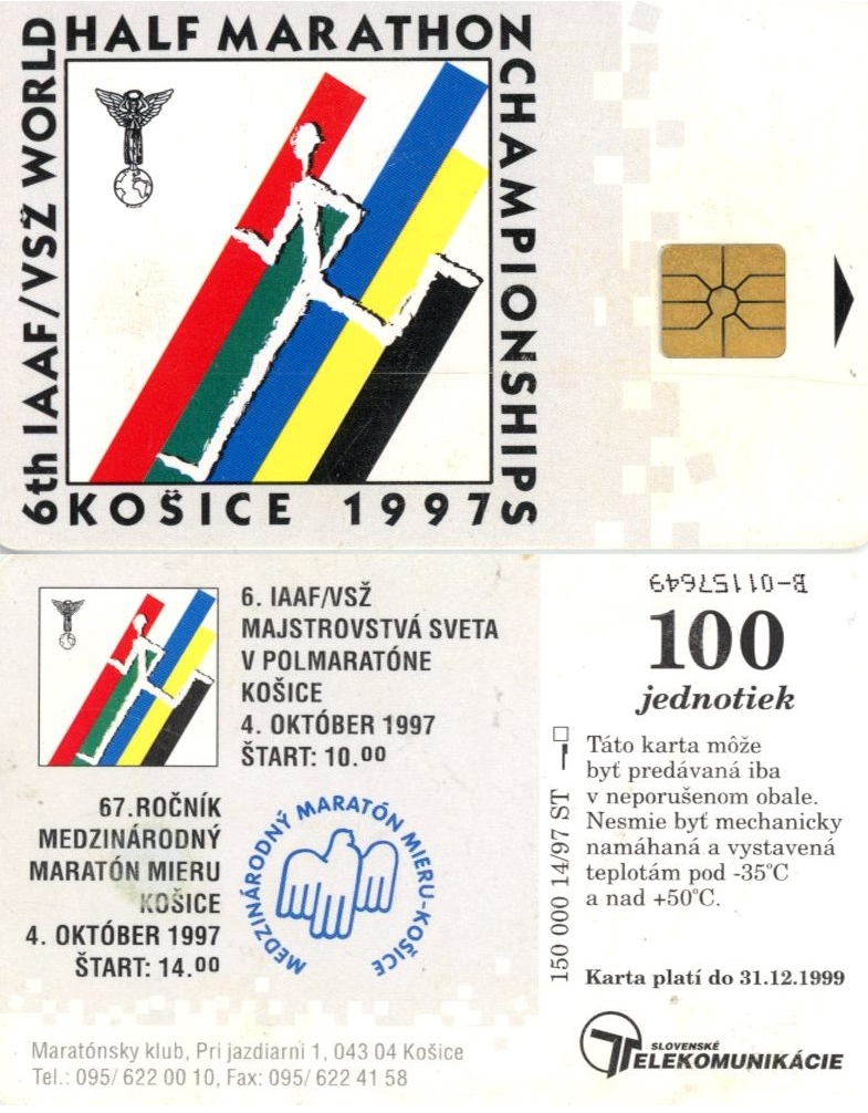 Tel.Karta, 1997, Slovensko, ST, HALF MARATHON KOŠICE 1997 (14/97)