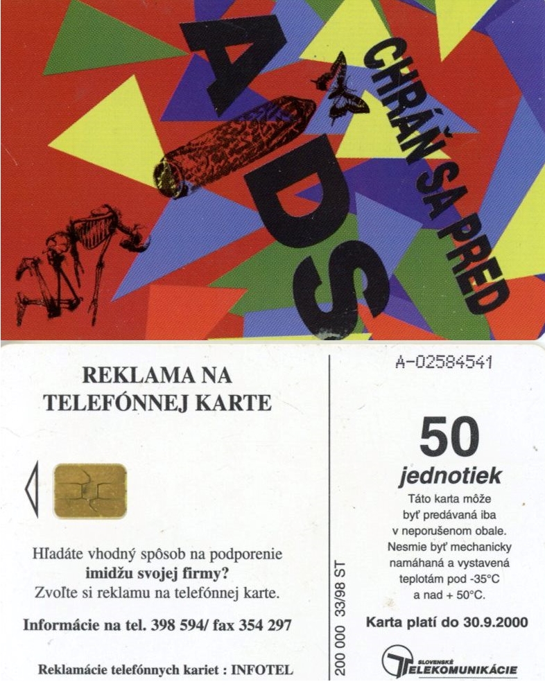 Tel.Karta, 1998, Slovensko, ST, Chráň sa pred AIDS (33/98)