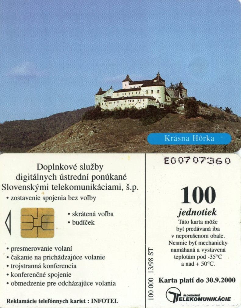 Tel.Karta, 1998, Slovensko, ST, Krásna Hôrka (13/98)