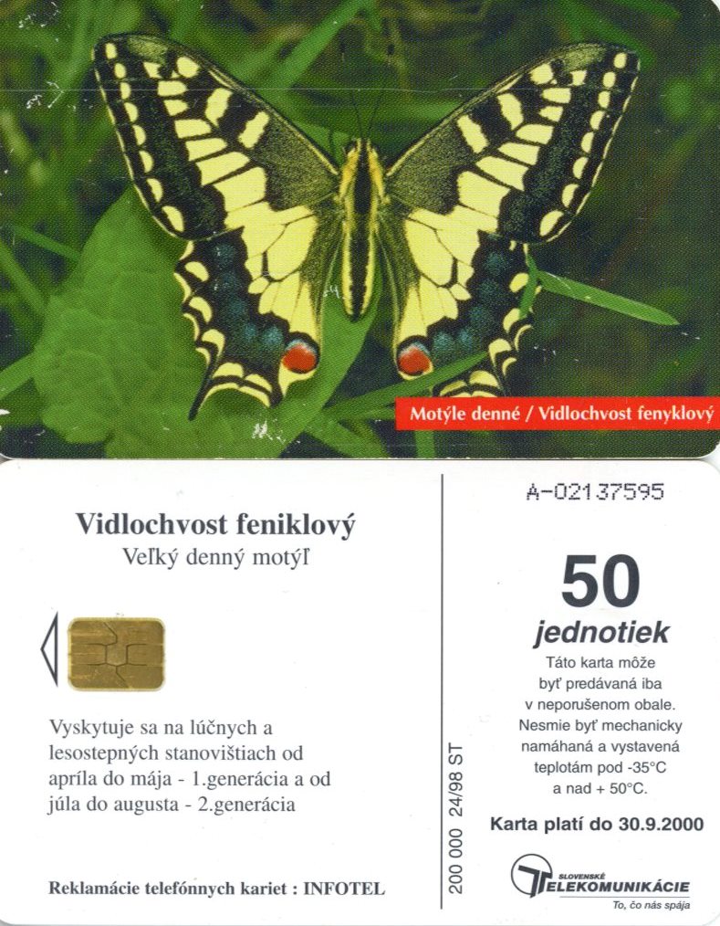 Tel.Karta, 1998, Slovensko, ST, Vidlochvost feniklový (24/98)