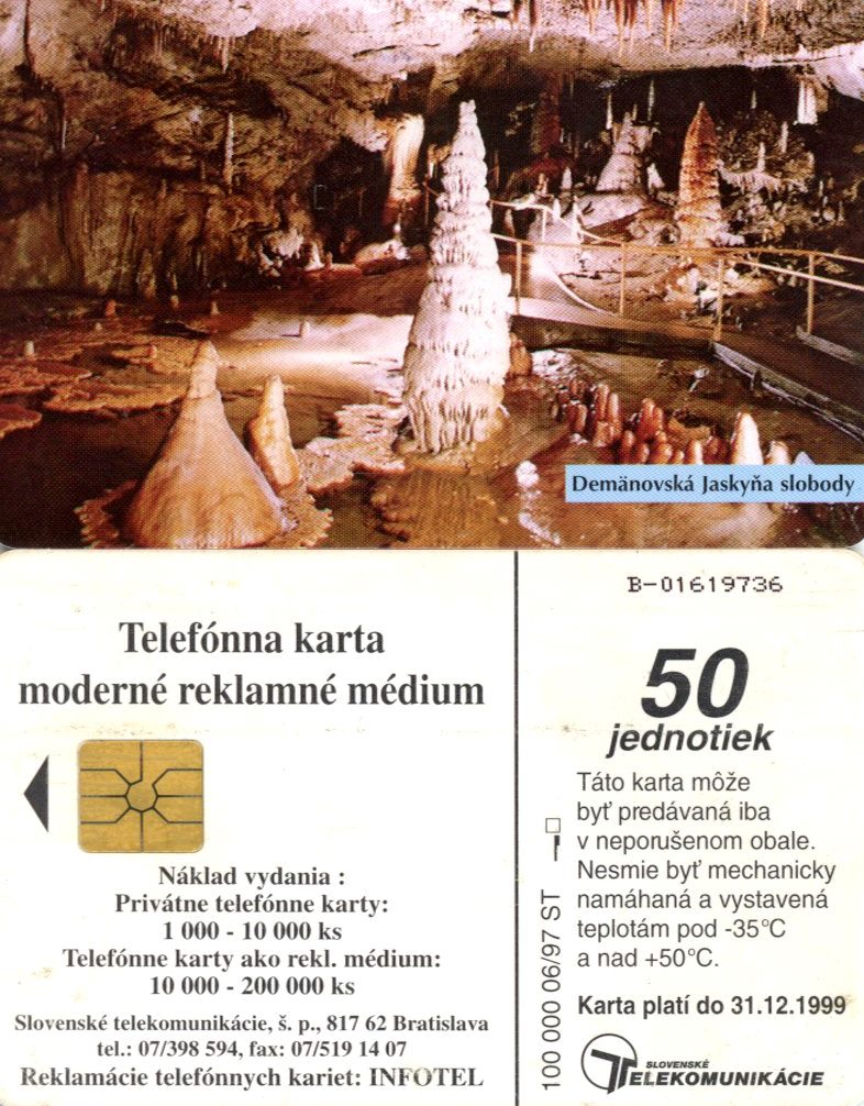 Tel.Karta, 1997, Slovensko, ST, Demänovská Jaskyňa Slobody (06/97)