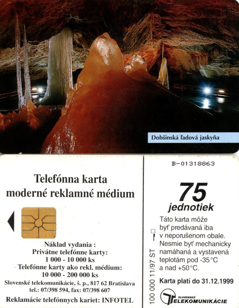 Tel.Karta, 1997, Slovensko, ST, Dobšinská ľadová jaskyňa (11/97)