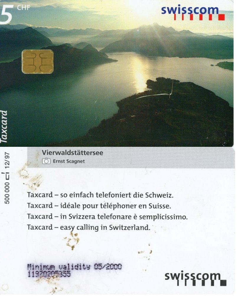 Tel.Karta, 1997, Švajčiarsko, swisscom, Vierwalderstättersee (12/97)