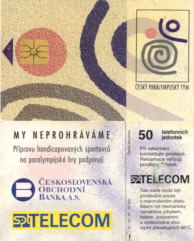 Tel.Karta, 1996, Česko, Telecom, Český paralympijský tým (22/.04.96)