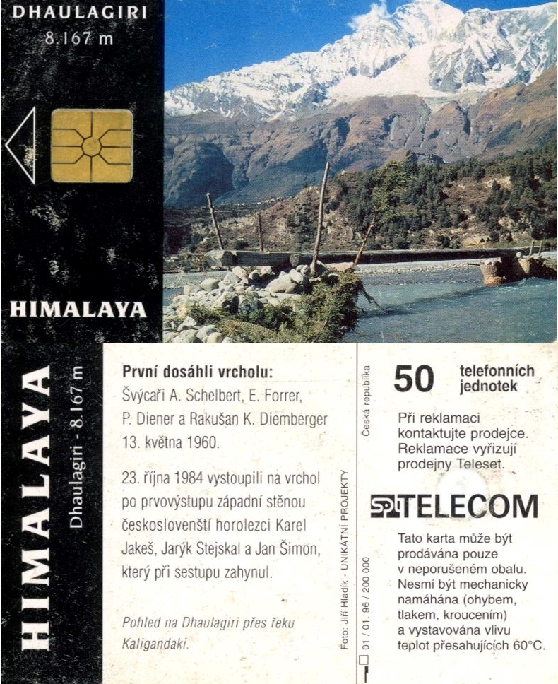 Tel.Karta, 1996, Česko, Telecom, Dhaulagiri (01/.01.96)
