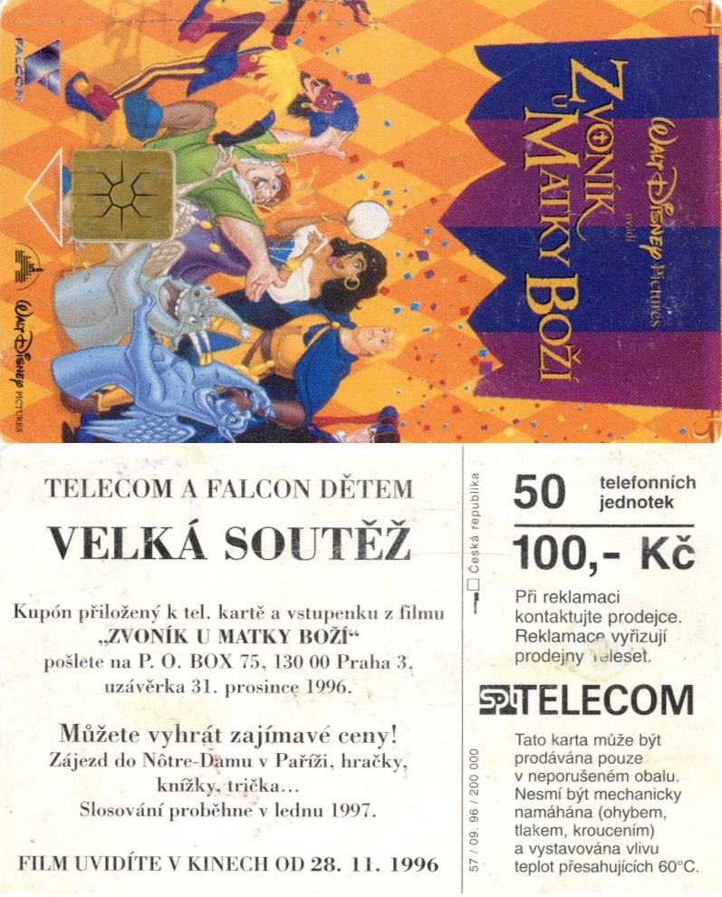 Tel.Karta, 1996, Česko, Telecom, Zvoník u Matky Boží (57/.09.96)