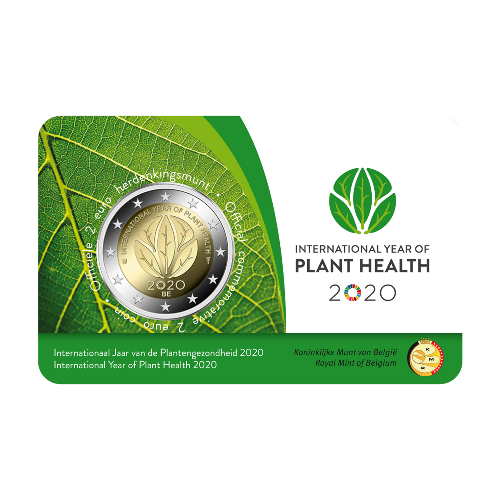 2 euro 2020 Belgicko cc.BU (NL/EN) karta, Medzinárodny rok zdravia rastlín