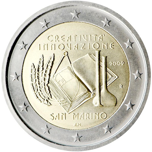2 euro 2009 San Marino cc.UNC bez blistru Kreativita a inovácie