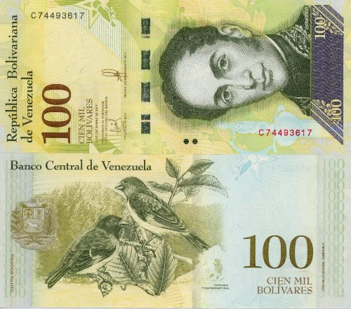 100 000 Bolívares 2017 Venezuela UNC séria C