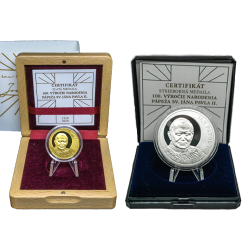 Zlatá a strieborná medaila, Ján Pavol II. - 100.výročie narodenia 672172,671271