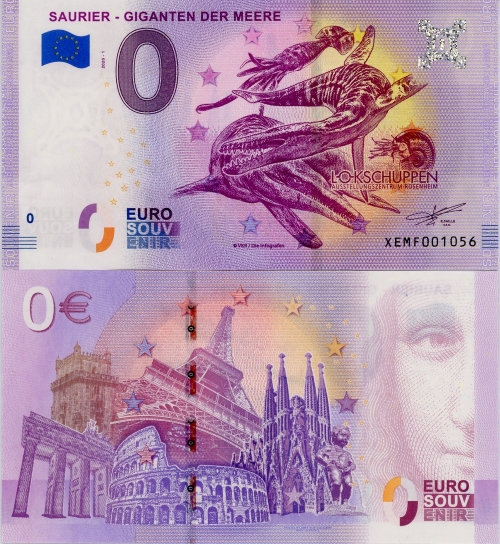 0 euro suvenír 2020/1 Nemecko UNC Saurier - Giganten Der Meere