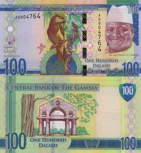 100 Dalasis 2015 Gambia UNC séria  A 