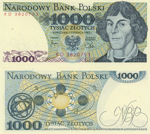 1000 Zlotych 1982 Poľsko UNC séria KD