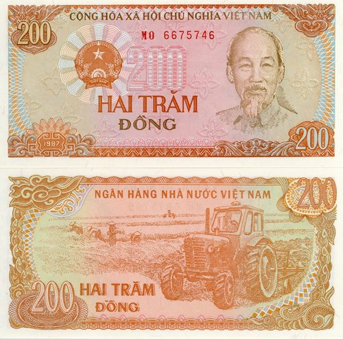 200 Dong 1987 Vietnam UNC séria MO