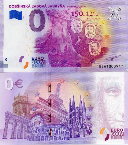 0 euro suvenír 2020/2 Slovensko UNC Dobšinská ľadová jaskyňa 
