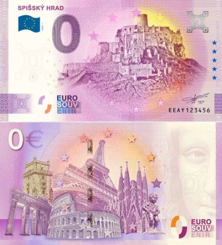 0 euro suvenír 2020/1 Slovensko UNC Spišský hrad (ND)