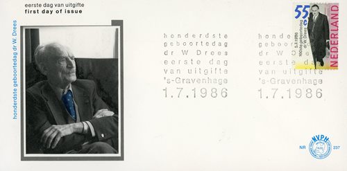 FDC, 1986, Holandsko, Dr.Willem Drees (1886-1988) premiér