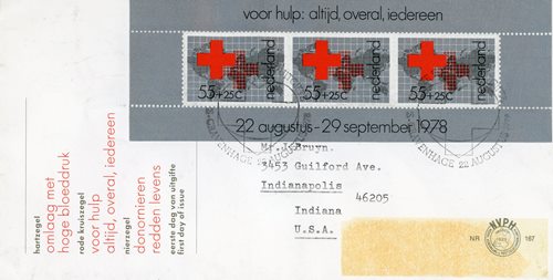 FDC, 1978, Holandsko, Červený kríž