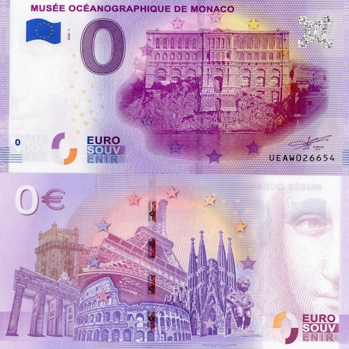 0 euro Souvenir 2020/1 MUSÉÉ OCÉANOGRAPHIQUE DE MONACO