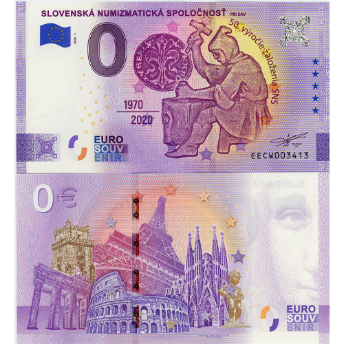0 euro suvenír 2020/1 Slovensko UNC Slovenská numizmatická spoločnosť (ND)