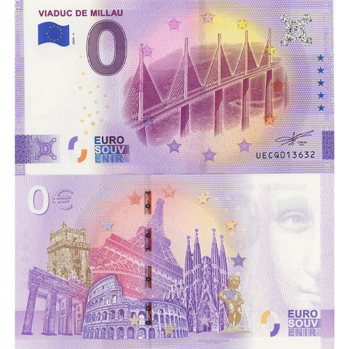 0 Euro suvenír 2020/2 Francúzsko UNC Viaduc De Millau (ND)
