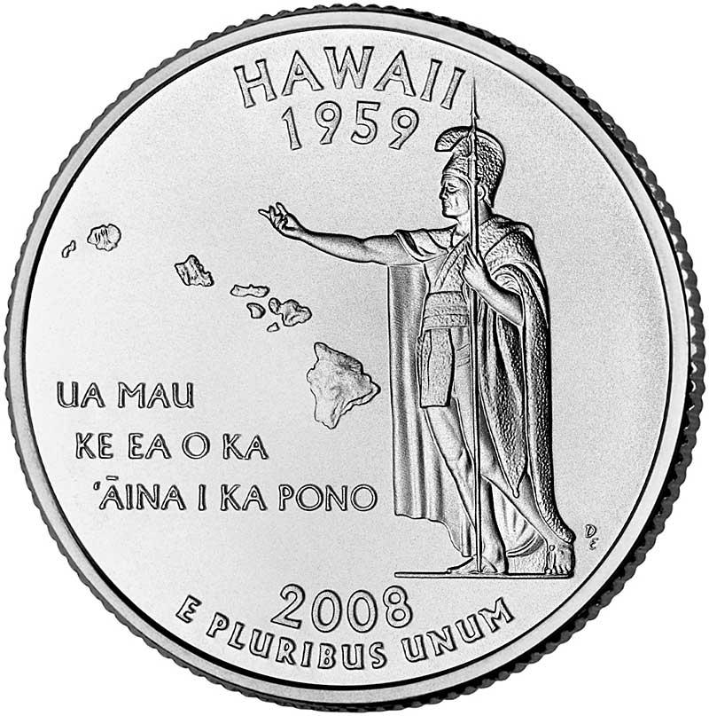 Quarter Dollar 2008 D USA UNC Hawaii