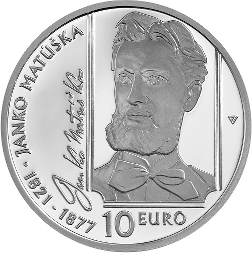 10 euro 2021 Slovensko BK Janko Matúška (SK2110EUJM)