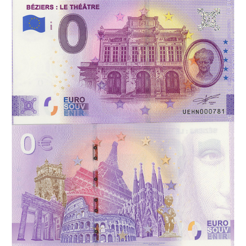 0 Euro suvenír 2020/3 Francúzsko UNC Béziers: Le Théatre (ND)
