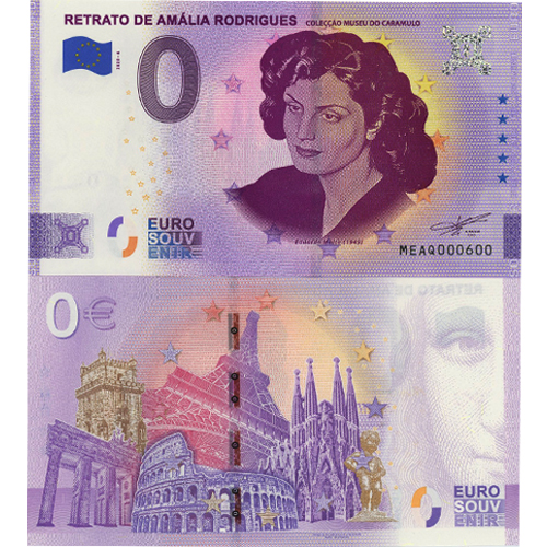 0 euro suvenír 2020/4 Portugalsko UNC Retrato De Amália Rodrigues (ND)