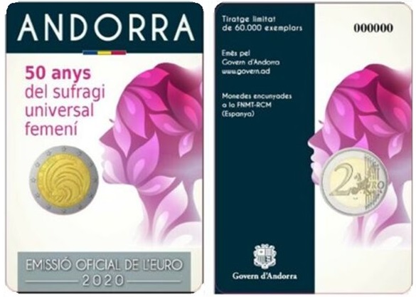 2 euro 2020 Andorra cc.BU volebné právo pre ženy 
