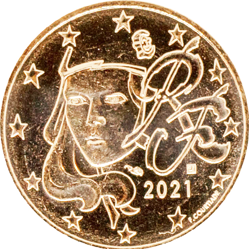 5 cent 2021 Francúzsko ob.UNC