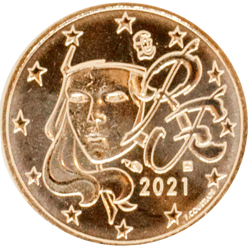 2 cent 2021 Francúzsko ob.UNC