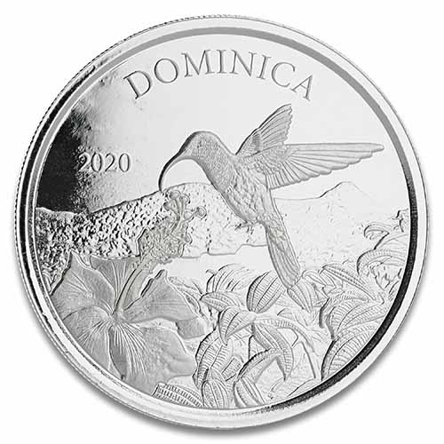 2 Dollars 2020 Dominica BU 1Oz Ag Hummingbird