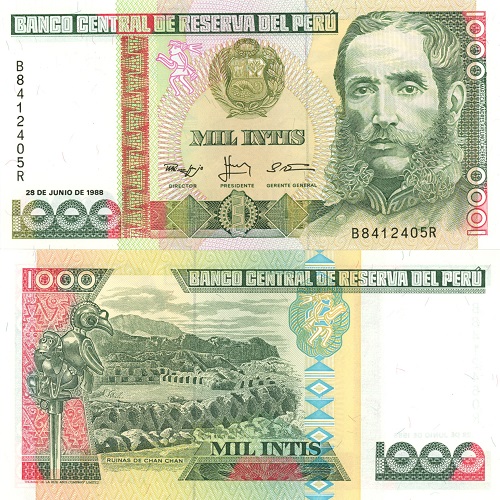1000 Intis 1988 Peru UNC séria B*R