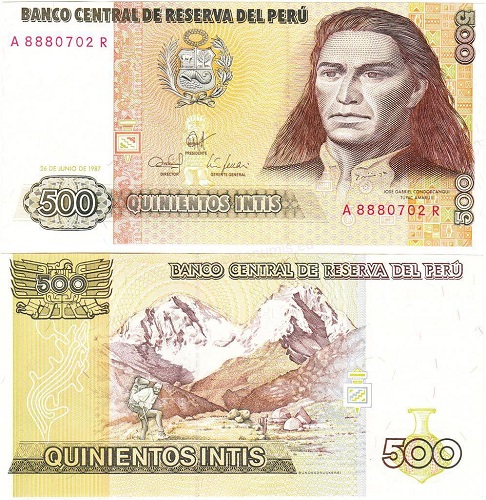 500 Intis 1987 Peru UNC séria A*R