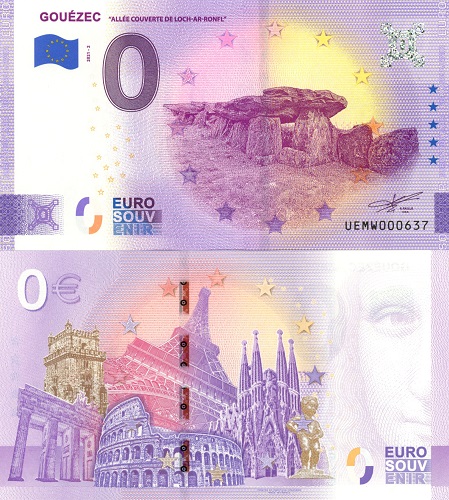 0 euro suvenír 2021/2 Francúzsko UNC Gouézec (ND)