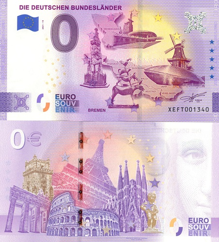 0 euro suvenír 2021/14 Nemecko UNC Die Deutschen Bundesländer - Bremen (ND)