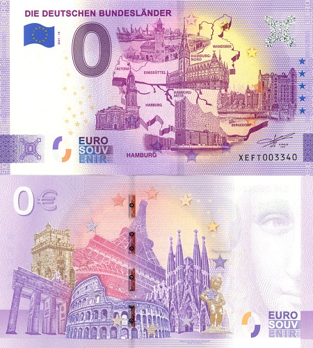 0 euro suvenír 2021/16 Nemecko UNC Die Deutschen Bundesländer - Hamburg (ND)