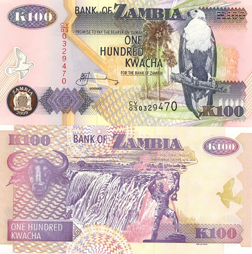 100 Kwacha 2009 Zambia UNC séria CV/03