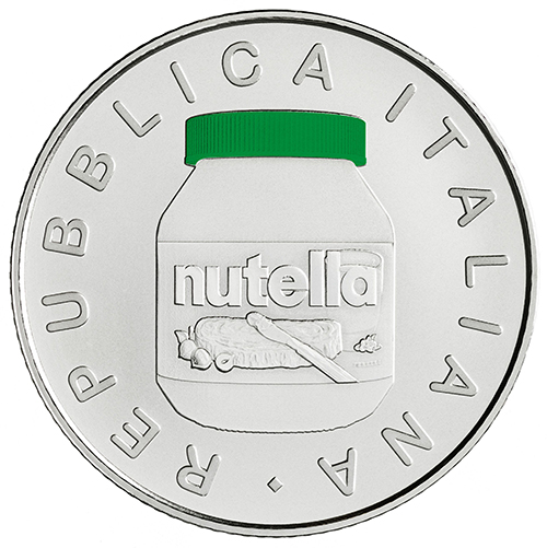 5 euro 2021 Taliansko BU karta farbená Nutella Green