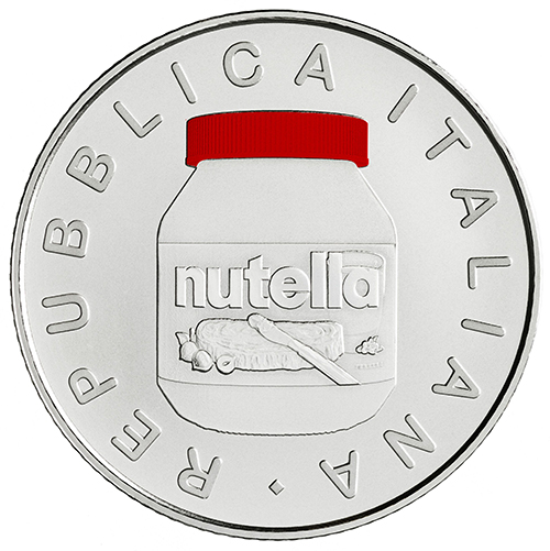 5 euro 2021 Taliansko BU karta farbená Nutella Red