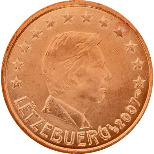2 cent 2007 Luxembursko ob.UNC