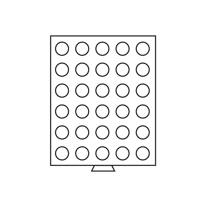 Mincový box MB na 30 kruhových otvorov pre &Oslash; 33 mm, dymový (MB30R/33)