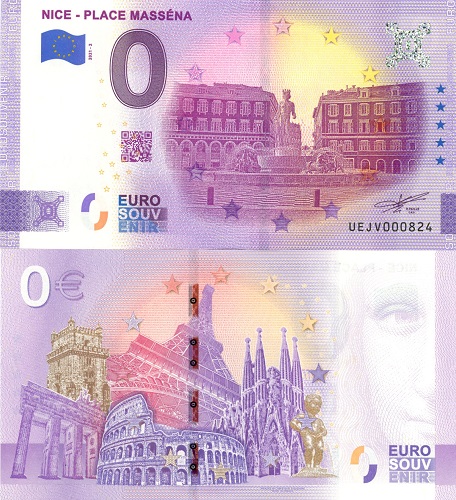 0 euro suvenír 2021/2 Francúzsko UNC Nice - Place Masséna (ND)