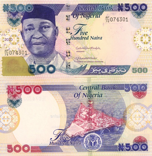 500 Naira 2020 Nigéria UNC séria AF/78