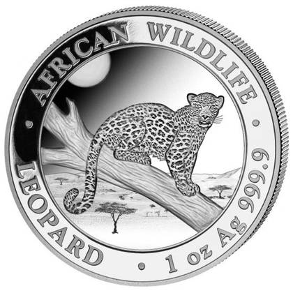 100 Shillings 2021 Somálsko BU 1 Oz Ag Leopard