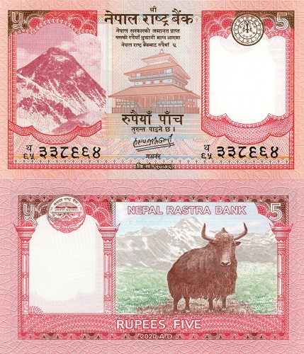 5 Rupees 2020 Nepál UNC 