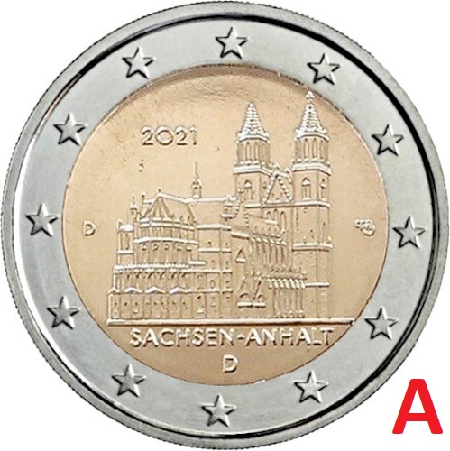 2 euro 2021 A Nemecko cc.UNC, Sasko-Anhaltsko
